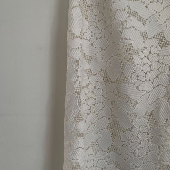 Tibi floral lace asymmetrical skirt in white - Picture 3 of 4